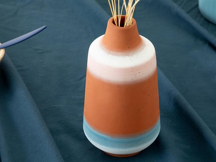 Vază, Marvel, ceramică, 10x10x18.5 cm, terracotta