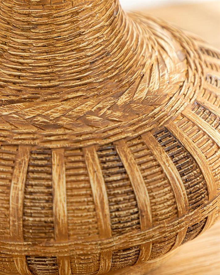 Vază, Natural, polirăsină, 15x15x26,5 cm, maro