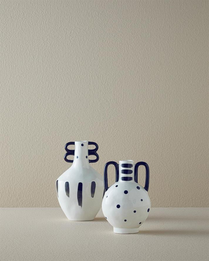 Vază, Pansy, ceramică, 14,8x10x23,2 cm, negru - alb