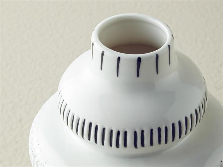 Vază, Polina, ceramică, 13,5X13,5X21,5 cm, alb