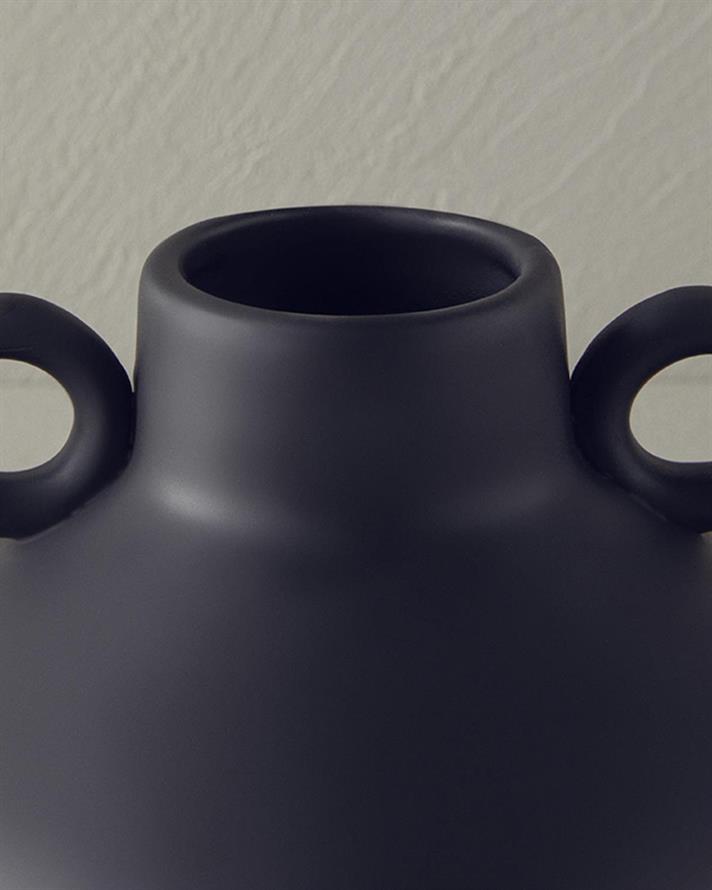 Vază, Vega, ceramică, 17x13 cm, negru