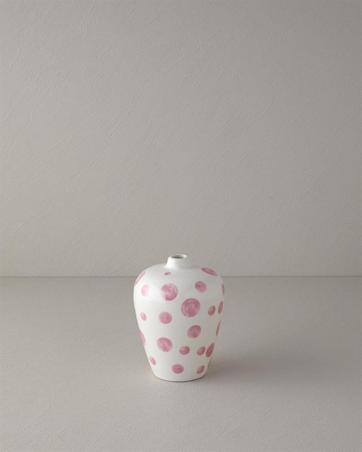 Chic Dots Dolomită Vază 14*14 *19 Cm Fuschia