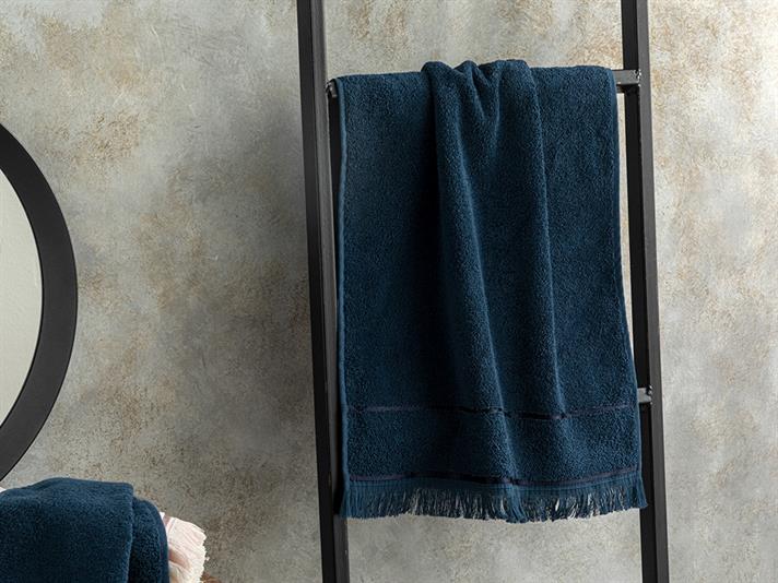 Vegan Cotton Face Towel 50x70 cm Dark Blue