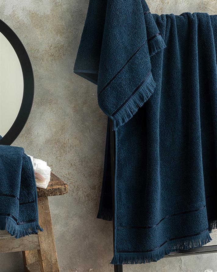 Vegan Cotton Bath Towel 70x140 cm Dark Blue