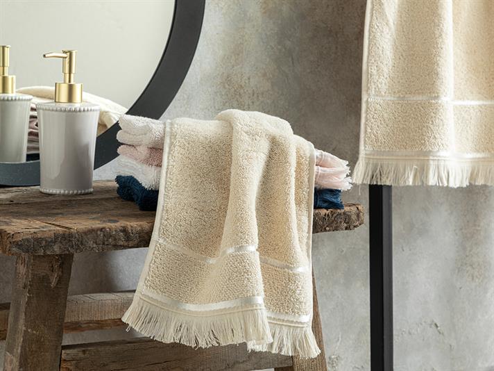 Vegan Cotton Hand Towel 30x40 cm Beige