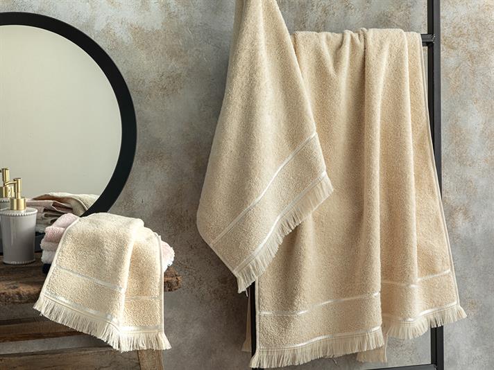 Vegan Cotton Hand Towel 30x40 cm Beige