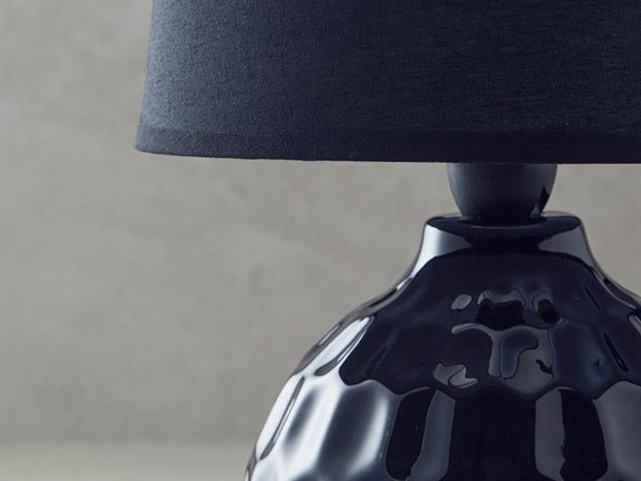 Veioza, Eclipse, ceramica, 16,5x16,5x30 cm, negru