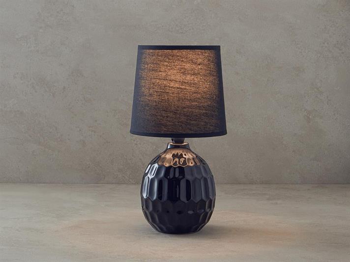 Veioza, Eclipse, ceramica, 16,5x16,5x30 cm, negru