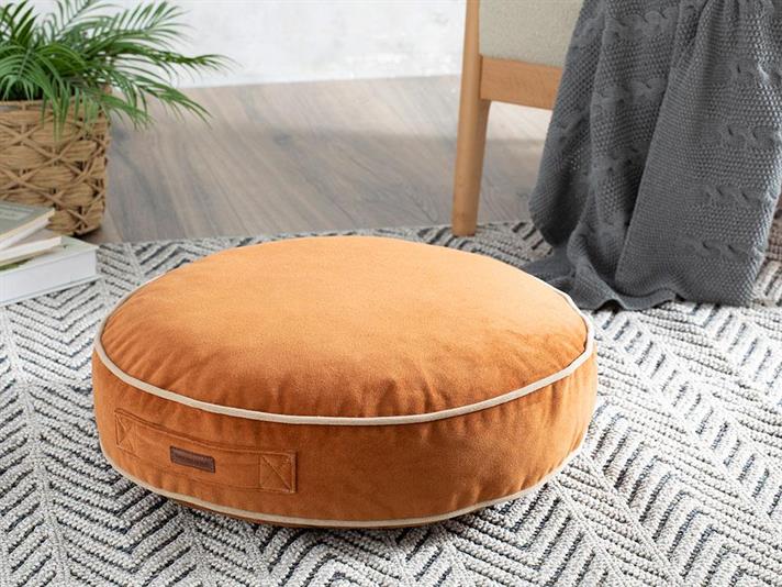Vella Round Catifea Perna Decoratıva 60 Cm Caramida Rosie