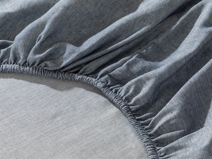 Velvety Cu Fire De Chenille Vopsite King Size Set Lenjerie De Pat 240x220 cm Bleumarin - Bej.