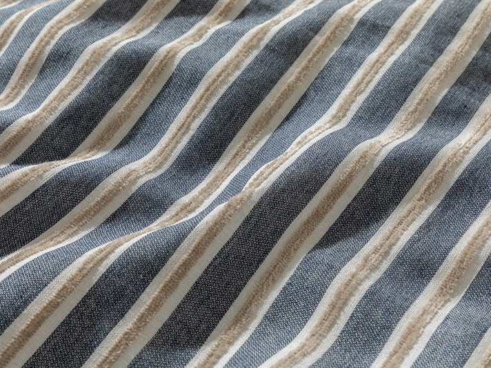 Velvety Cu Fire De Chenille Vopsite King Size Set Lenjerie De Pat 240x220 cm Bleumarin - Bej.