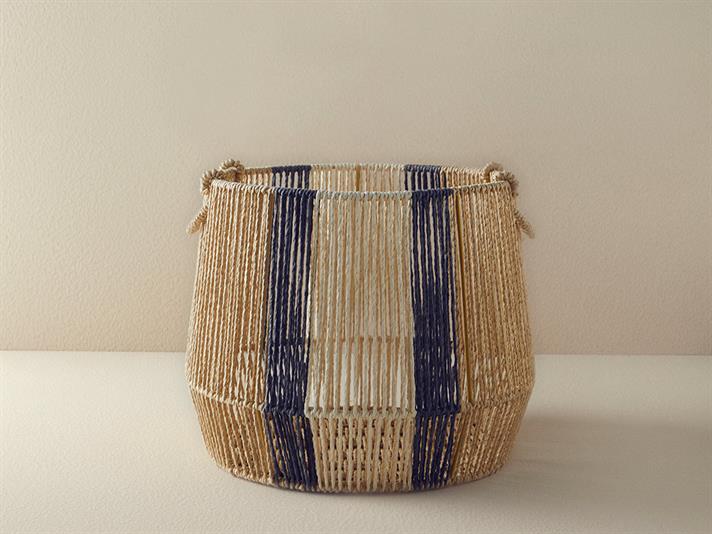 Cos depozitare, Venice, sfoara din hartie, 30x30 cm, natural-negru