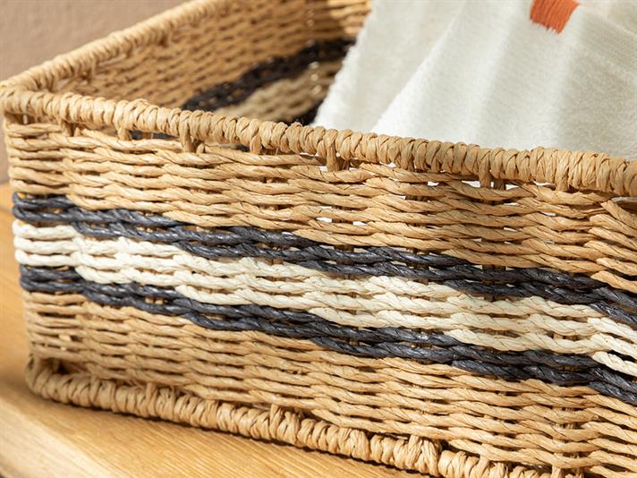 Venice Coș, Tricotat, 22*22*10Cm, Damson - Albastru Marin