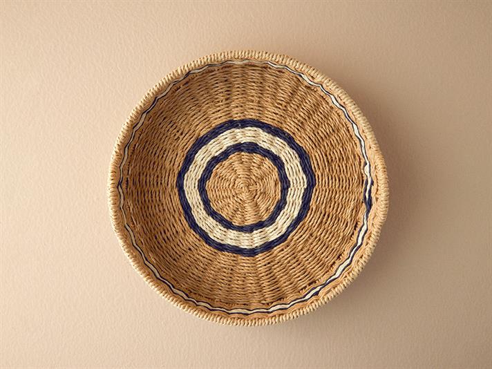 Venice Knitting Decorative Tray 30x5 cm Natural - Black