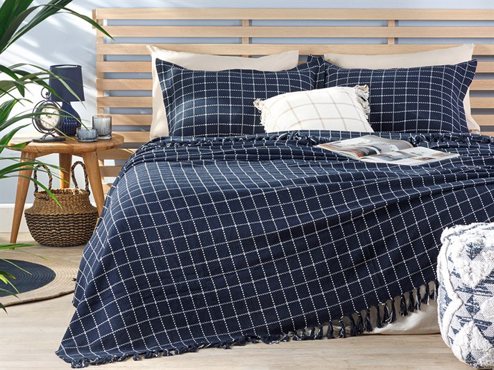 verifica  Țesut Double Person  SET CUVERTURĂ DE PA 240x260 cm Dark Blue