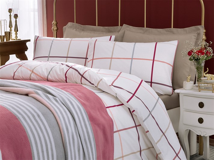 Verificare Glam Cu Bumbac Double Lenjerie De Pat 200x220 cm Roz