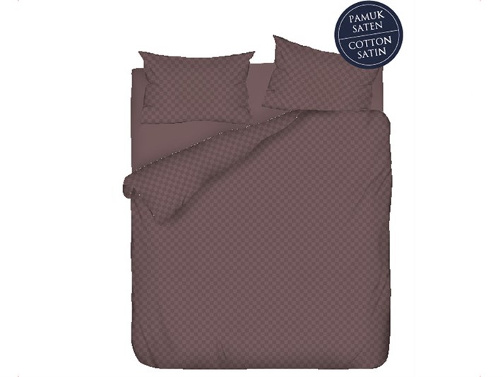 Verificare rustică Bumbac Satinat King Size Set Lenjerie De Pat 240x220 cm mov