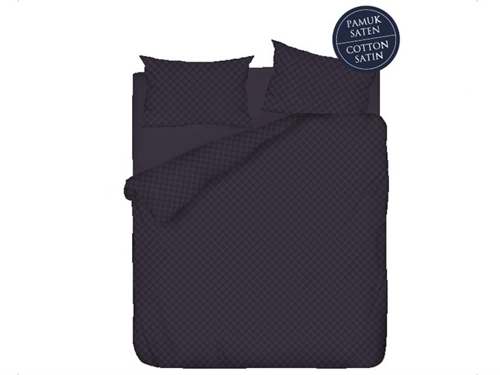 Verificare rustică Bumbac Satinat Double Set Lenjerie De Pat 200x220 cm Violet
