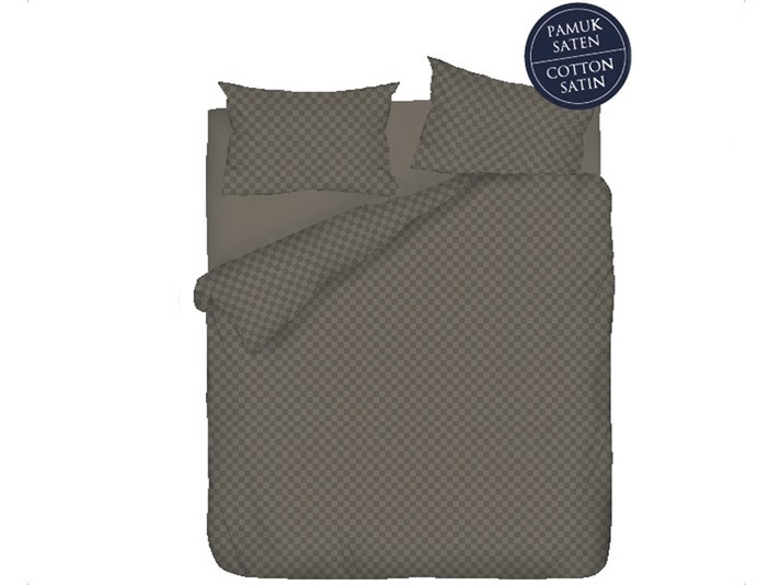 Verificare rustică  Satin bumbac Double Person  SET LENJERIE DE PAT 200x220 cm Brown,