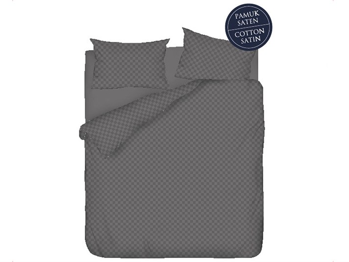 Verificare rustică  Satin bumbac Double Person  SET LENJERIE DE PAT 200x220 cm Gri.