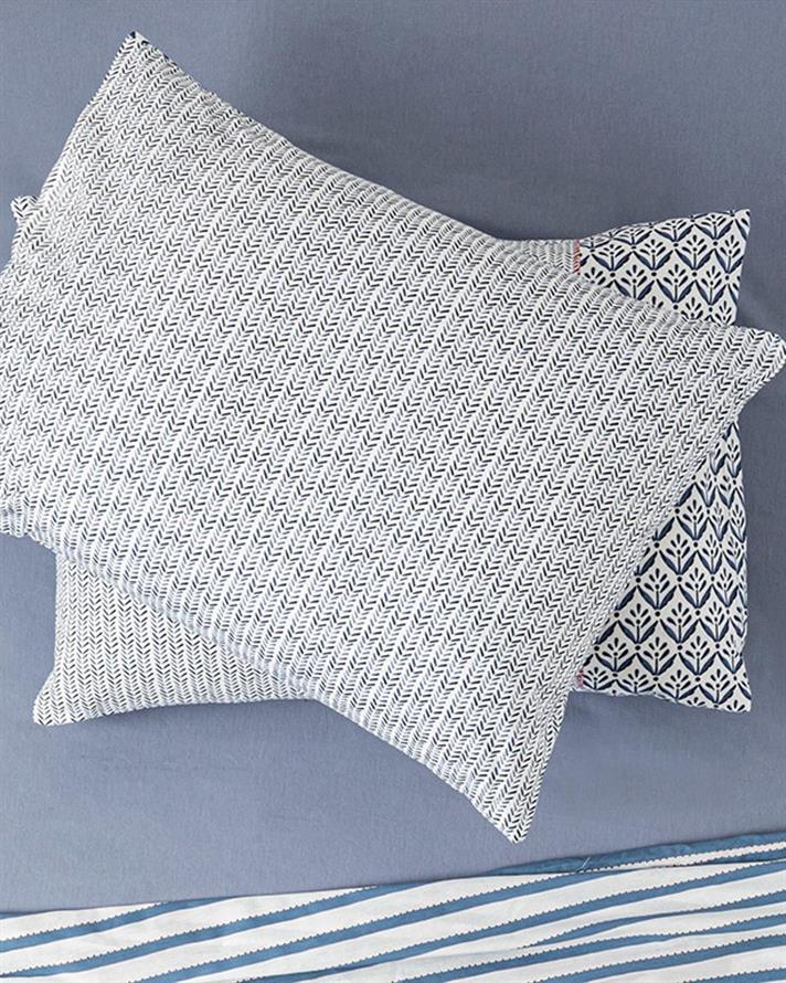 Vernal Pleasure Cu Bumbac Cu 2 Piese Față De Pernă 50x70 cm Indigo.