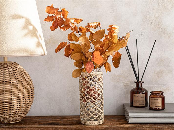 Vază, Verona, sticlă, 9x9x15 cm, crem