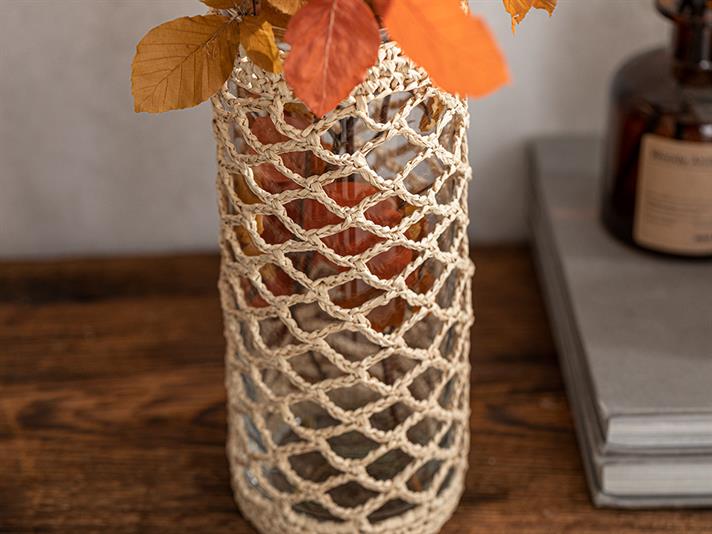 Vază, Verona, sticlă, 9x9x15 cm, crem