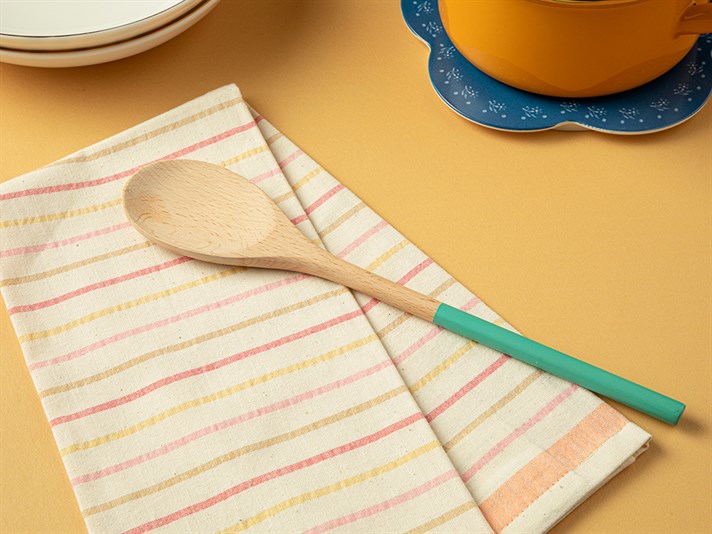Tansy Wooden Service Spoon 25,5 cm Turquoise