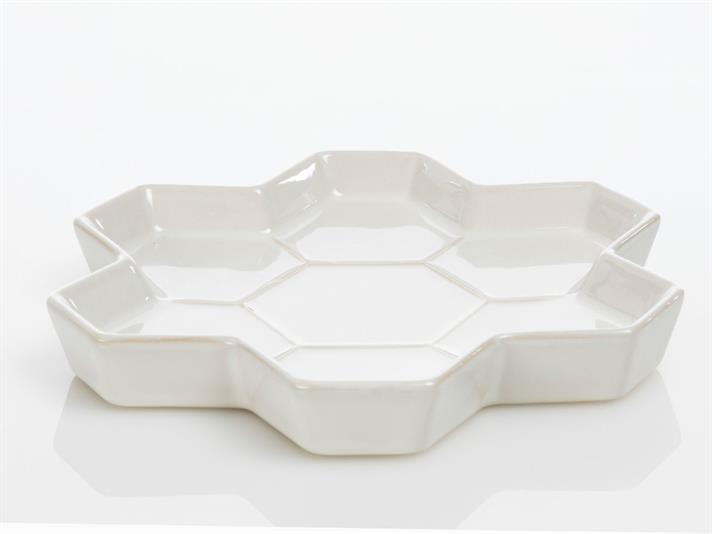 Viața de aur Ceramică Farfurie De Servire 21x21x2cm Cremă.