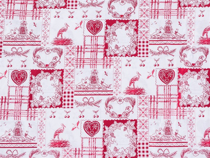 Viața de cabană Cu Bumbac Cu 2 Piese Față De Pernă 50x70 cm Bordo