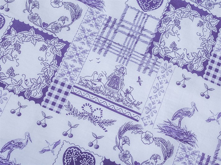 Viața de cabană Cu Bumbac Single Lenjerie De Pat 160x220 cm Violet
