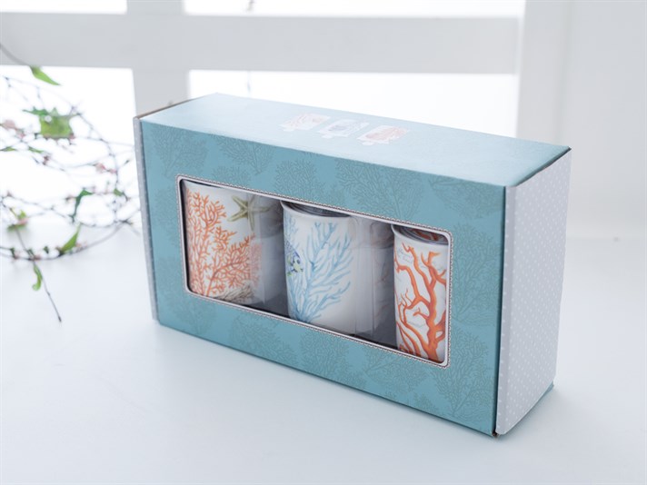 Life Of Sea Bone China 3 pcs Cruet Blue