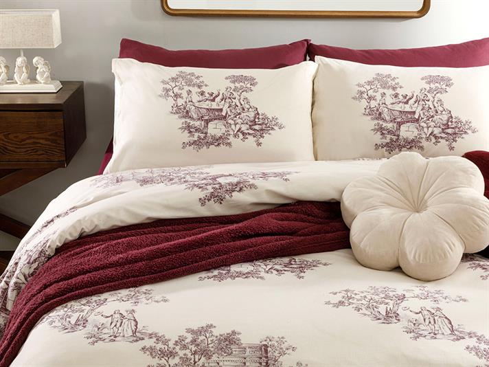 Viața de sat Bumbac King Size Set Lenjerie De Pat 240*220 Cm mov
