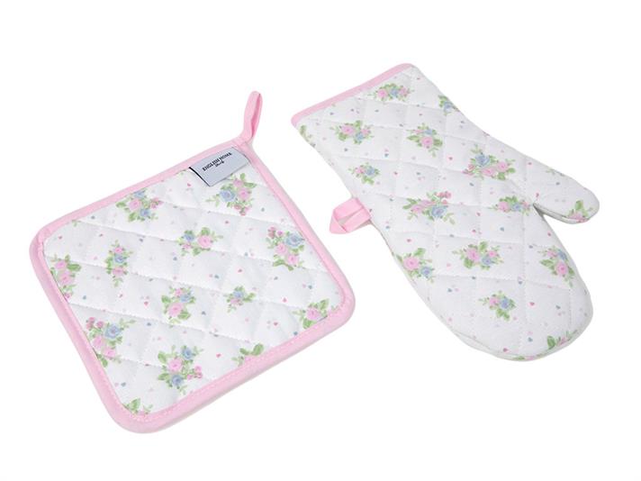 Rosy Life Printed 2 Pcs Set Kitchen Set Pink - White