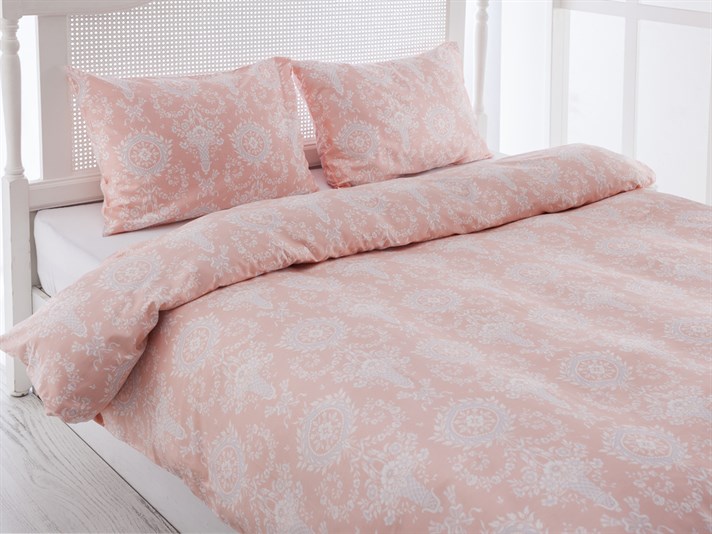 vinietă Bumbac Satinat Single Lenjerie De Pat 160x220 cm Roz