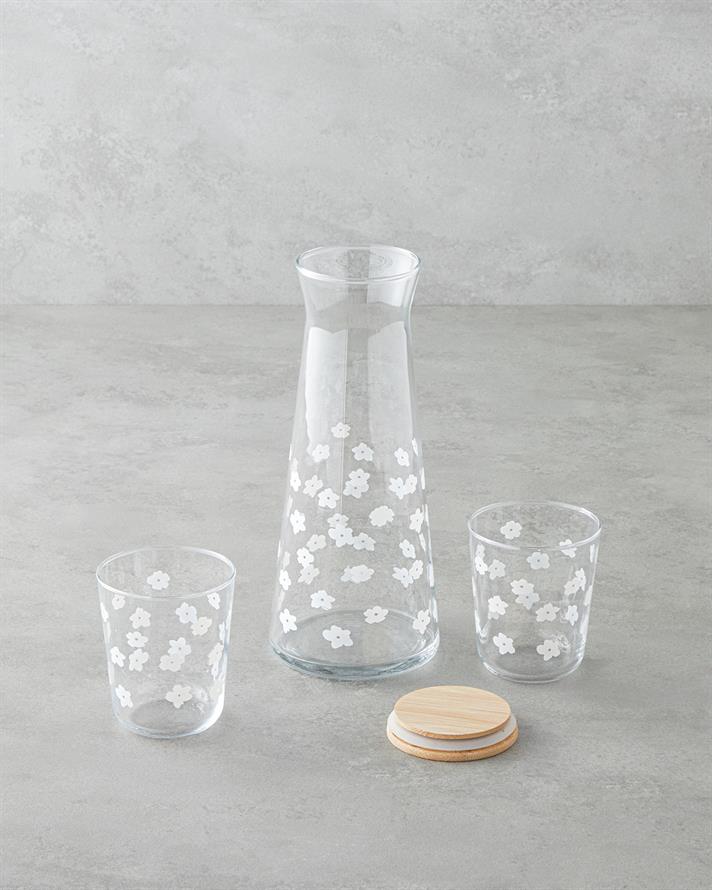 vinietă Sticlă 3 Piese Set Apă 1150 ml + 315 ml Transparent