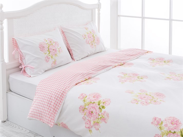 Vis de bujor Cu Bumbac Double Lenjerie De Pat 200x220 cm Roz