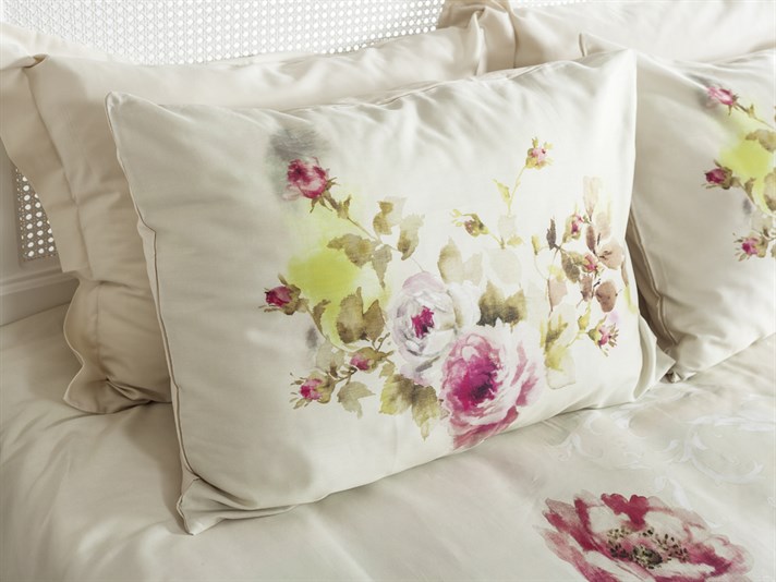 Visul a crescut Bumbac Satinat Double Set Lenjerie De Pat 200x220 cm Roz