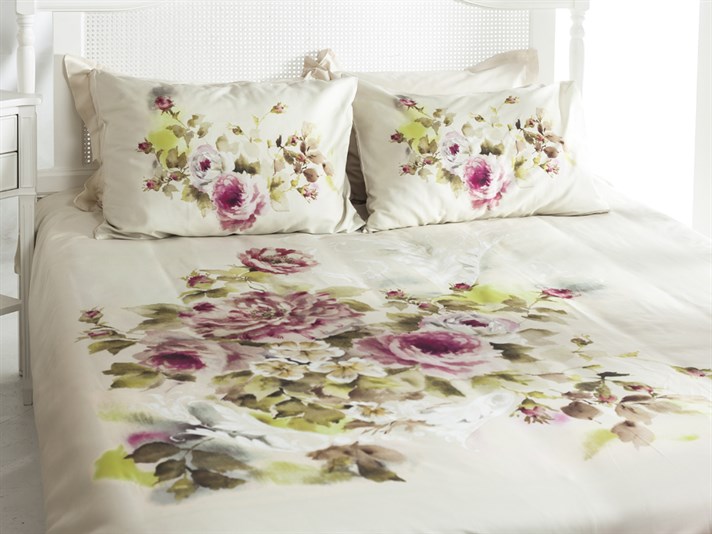 Visul a crescut Bumbac Satinat Double Set Lenjerie De Pat 200x220 cm Roz
