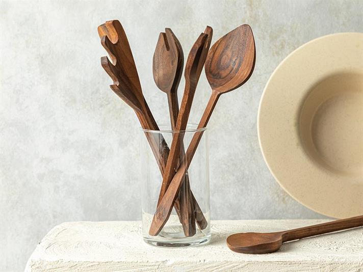 Viva Ustensile De Bucătărie Set 2, Nuc, 29 Cm, Albastru-Beige