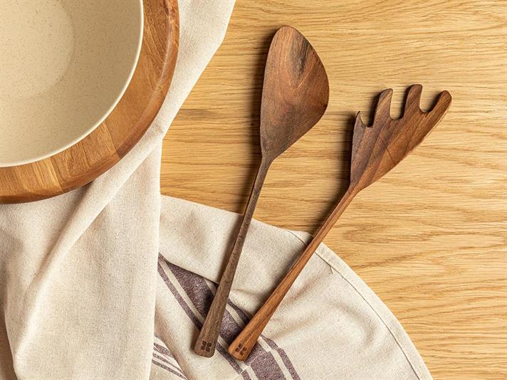 Viva Ustensile De Bucătărie Set 2, Nuc, 29 Cm, Albastru-Beige