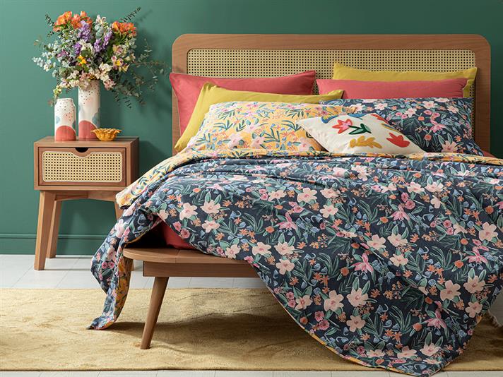 Vivacity Bloom Set De Lenjerıe De Pat Meniu Mare, Din Bumbac, 240*220 Cm, Galben