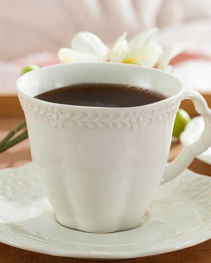 Viyana Porcelain 4 Parça 2 Kişilik Tea Cup Set 180 ml Light Cream