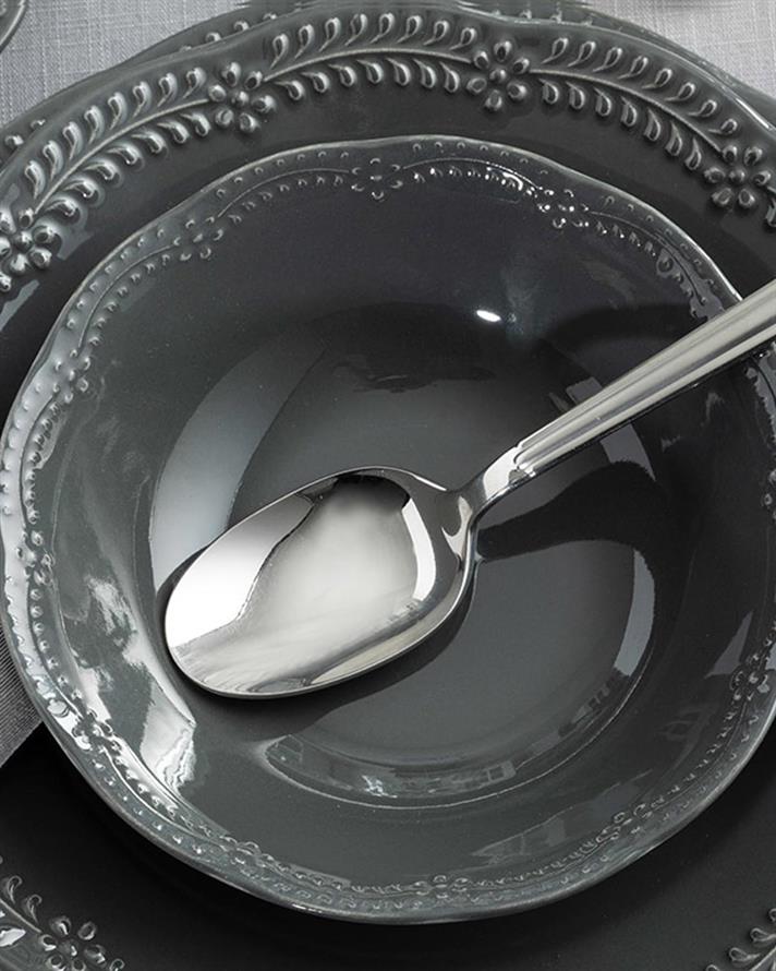 Viyana Porcelain Soup Bowl 16 cm Anthracite