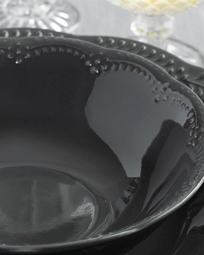 Viyana Porcelain Soup Bowl 16 cm Anthracite