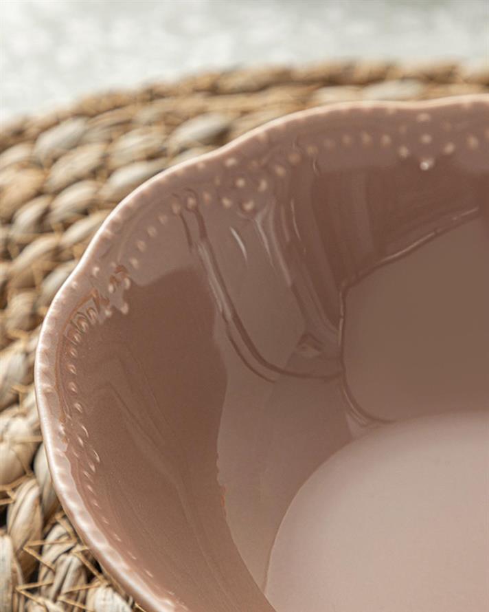 Viyana Porcelain Soup Bowl 16 cm Rose Color
