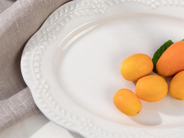 Viyana Porțelan Farfurıe Ovală 30 Cm Crema Usoara.