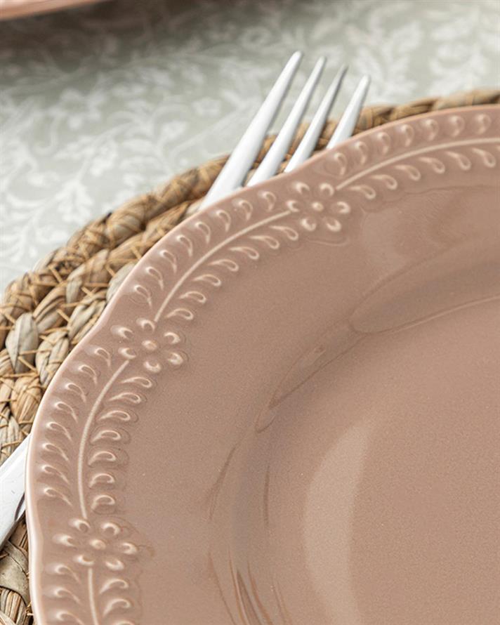 Viyana Porcelain Service Plate 27 cm Rose Color