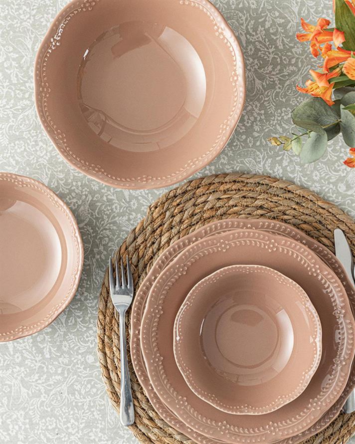 Viyana Porcelain Cake Plate 20 cm Rose Color