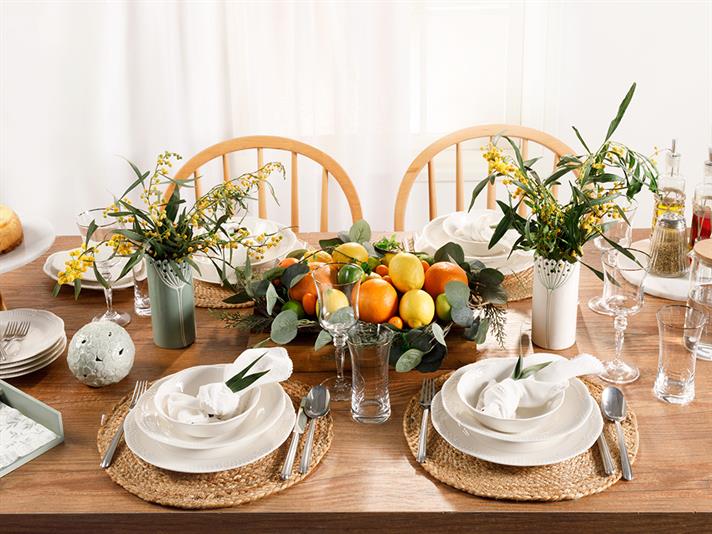 Viyana Porcelain Dinner Set 24 ParÃ§a 6 kiÅilik Cream